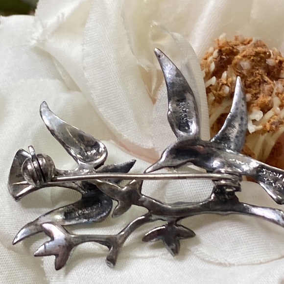 Made in Germany Sterling Enamel Bird Brooch/Pin Vintage 1 3/4” x 1 1/4” - Picture 4 of 7